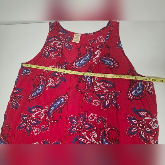 Faded Glory XL (16-18) Womens Red Paisley Tank Top V Neck - Picture 10 of 10
